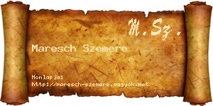 Maresch Szemere névjegykártya
